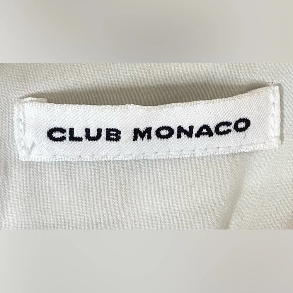 Club Monaco Black White Speckled Cotton Blend Fit Flare Dress Sz S Luxury Zipper - Picture 6 of 11